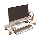 机上台モニタースタンドディスプレイ台デスクシェルフモニター台 卓上pc台パソコン 台キーボード収納姿勢改善7.5cmの高さ(B, 幅70cm)