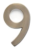 Architectural Mailboxes 3585AB-9 Solid Cast Brass 5 in. Antique Brass Floating House Number 9