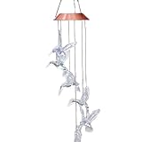 Six-Bullotime 風鈴搭載 LEDライト 庭園灯 六つの鳥 家/玄関前 /喫茶店/パーティー/夜の庭園を飾り 夜間自動点灯 光センサー 防水 ハチドリイル 色が自動変更 透明
