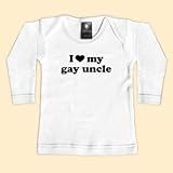 反乱インクベイビー399wls612 - 私の心私のゲイおじさん - ホワイトロングスリーブTシャツ - 6-12ヶ月