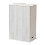 moca company Pbell ゴミ箱 木製 ふた付き 幅45cm 45L おしゃれ 引き出し付き ダストボックス キッチンペール キャスター付き ホワイト