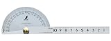 シンワ測定(Shinwa Sokutei) プロトラクター 針付き 竿10cm目盛付き No.182 シルバー 90Φ 62901