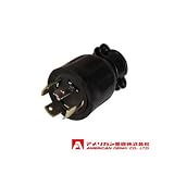 アメリカン電機 プラグ 引掛形 (20A/接地形 3P/250V) 黒色 4222R