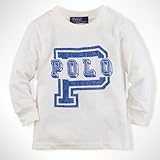 Ralph Lauren（ラルフ ローレン）プリント　ロゴ Tシャツ 長袖・白色）【月齢：2歳・3歳】（並行輸入品） (2T（2歳）)