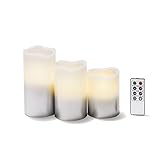 Set of 3 Ombre出ないワックス、キャンドルタイマーオプション使用可能、電池とリモート含まれ LC003713