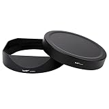 Haoge Metal Square Lens Hood Haogeレンズフードメタルスクエアバヨネット にとって 富士XF50mm F1.0 R WR用, Fuji 50mm/F1.0 フード、Fujinon 50mm F1レンズフード、メタルフロントキャップ付き