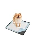 Pawtasy 犬 トイレトレー シリコン 犬 トイレ ワイド 幾何学模様 ペットトイレ 滑り止め 防水 小型犬 おしっこトレー（濃い灰色，71x56cm）