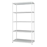 アイリスオーヤマ メタルラック カラーメタルシリーズ ポール径25mm パンチングラック 5段 幅91×奥行46×高さ178.5cm ホワイト CMR-P9018J