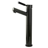 Kingston Brass NS8410DKL Water Onyx Single Handle Vessel Sink Faucet With Anti-Slide Handle Sleeve L