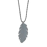 Bumkins Nixi Feather Silicone Pendant Teething Necklace, Gray by Bumkins