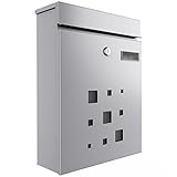 Homdox亜鉛メッキスチールロックドロップボックス壁掛けメールボックスPostボックスレターボックス Silver HYC005046*