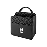 N-BOX専用 シートバック収納ポケット 大容量・省スペース 車載用 防水・倒れない設計 PUレザー製 車内小物整理ポーチ (ブラック)