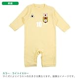 BabyChips にこにこ代表(サッカー女子)(名入れ長袖ベビーロンパース) 80 ライトイエロー
