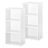 カラーボックス マルチラック 木製 ラック 多目的ラック 本棚 収納ケース 〔3段〕 2個組 ホワイト