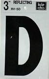 hy-ko rv-50 / D 3 "ブラックビニールself-stick反射文字D