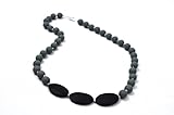 Bitey Beads Silicone Teething Nursing Necklace 2 Tone (Dim Grey/ Jet Black) by Bitey Beads