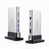 LENTION 縦置き USB C ドッキングステーション CB-D55 4K HDMI VGA USB3.0 3ポート ギガビット有線LAN SD/Micro SDカードリーダー 100W PD充電