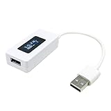 XDiscount LCD USBミニ充電器 バッテリー容量電流電圧テスター 電気テスター ホワイト