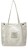 FireflyShop レディース キャンバス トートバッグ バッグインバッグ 付き 帆布 大容量 通勤 通学 マザーズバッグ (2.ホワイト)