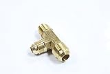 Generic Brass 3/8" x 3/8" x 1/4" OD Flare Reducing Tee,Brass Flare Tube Fitting(Pack of 5) [並行輸入品]