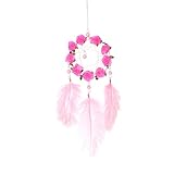 花の伝統的なドリームキャッチャーフェザーペンダント壁飾り子供の寝室寮の部屋の家の装飾ドリームキャッチャー