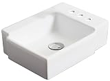 16-in. W x 16-in. D Above Counter Square Vessel In White Color For Deck Mount Faucet by American Ima