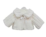 Candykids 子供ケープ 子供ドレス ポンチョ ボレロ キッズ ジュニア 女の子 子供フォーマル 卒業式 入学式 卒園式 結婚式 発表会 子供ドレス フォーマル (110-120cm, クリーム