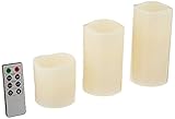 High Qualityl Wax Pillar/Flameless Candles with Remote (Set of 3)