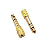 ギターヘッドフォン 2pcs のための Voluty Tek 6.35MM のオスから 3.5MM のメスアダプター 1/4 から 1/8 のオーディオアダプター