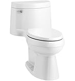 KOHLER K-3619-0 Cimarron Comfort Height One-Piece Elongated 1.28 GPF Toilet with AquaPiston Flush Te