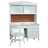 Bolton Furniture Emma Pedestal Desk with Hutch, White [並行輸入品]
