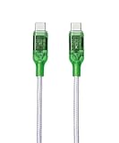 [re:colors]【USB-C(Type C) to USB-C(Type C) USB2.0 ケーブル スケルトン (ライム)】高速充電 PD対応100W/5A 高速データ転送 断線防止 1m 武蔵野レーベル