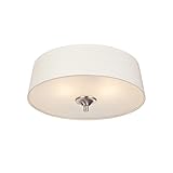 Westinghouse 6225900 Parker Mews Two-Light Interior Flush-Mount Ceiling Fixture, Brushed Nickel Fini