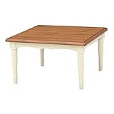 こたつテーブル 正方形 75×75cm カントリー アンティーク 省エネ エコ eco 継脚付き 木製 ブラウン