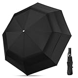 ECOBRELLA ゴルフ傘 大人用 - オーバーサイズ 54インチ ダブルレイヤー 防風 特大 ブラック ゴルフ傘 折りたたみ コンパクト 自動開閉