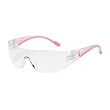 Eva 250-10-0900 Rimless Safety Glasses with Clear/Pink Temple, Clear Lens and Anti-Scratch Coating b