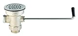 T&S Brass B-3950-SB Waste Drain Valve, Twist Handle, 3-1/2-Inch X 2-Inch and 1-1/2-Inch Adapter and 