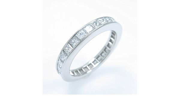 即出荷 Harry Winston ハリーウィンストン プリンセスカット チャネルセット リング リング 指輪 Raffles Mn
