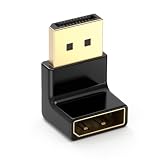 Cable Matters 4K@240Hz ライトアングル DisplayPort 1.4アダプター、8K DisplayPort 90度アダプター、ブラック。