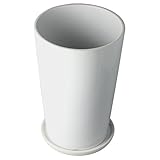 6寸ラウンド H28×φ18.5cm 白 (受皿付) 29093