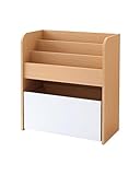 ママたちの声から生まれた絵本棚 キャスター付おもちゃ箱 手を挟みにくい 低ホルマリン 抗菌 日本製 (ナチュラル)