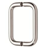 monthard 6インチBack to Back Tubular Pull inポリッシュクローム仕上げのheavyglass FramelessシャワードアFits 1 / 4 Inch to 1