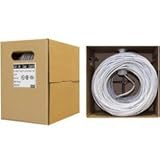 ElectroExperts Bulk Cat5e White Ethernet Cable, Solid, UTP (Unshielded Twisted Pair), Pullbox, 500 f