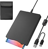 フロッピーディスクリーダー フロッピーディスクドライブ 外付け USB 3.5インチポータブルフロッピーディスクドライブ 1.44MB FDD 読み取り キャリングケース付け PC用 Windows11/10/8/7 WindowsXP Vista対応 (USBC付き)