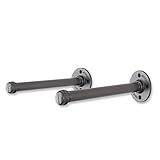 素朴な状態工業パイプ壁ブラケットRustオイルフリー12インチグレーのセット2