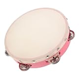 ERINGOGO タンバリン ハンドドラム 打楽器 子供用 木製 音楽教育 パーティー用 3歳以上 ピンク