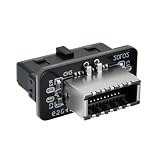 SATUY USB 3.2 Gen 1 - USB 3.2 Gen 2 ヘッダーアダプター、マザーボード 19ピン - Type-Eヘッダーコンバーター、Type Cマザーボード用フロントパネルアダプター(垂直タイプ)。
