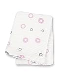 Lulujo Baby Muslin Cotton Swaddling Blanket, Circles/Pink, 47 x 47 by lulujo Baby