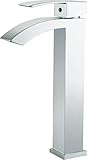 Kelica Contemporary滝シングルハンドル洗面所蛇口クローム High spout LG14002