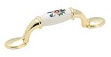 Amerock 245FWP Allison Value Hardware Pull with Floral Design, 4-15/16-Inch, Almond and Polished Bra